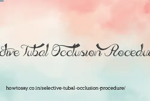 Selective Tubal Occlusion Procedure