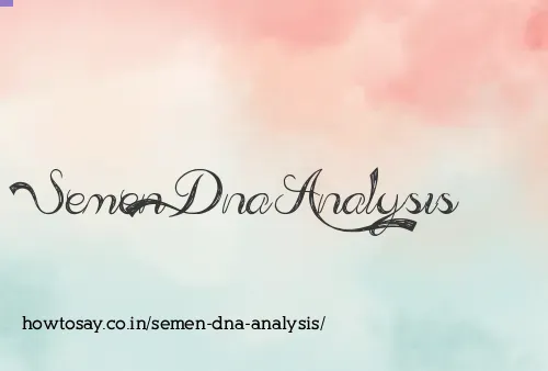 Semen Dna Analysis