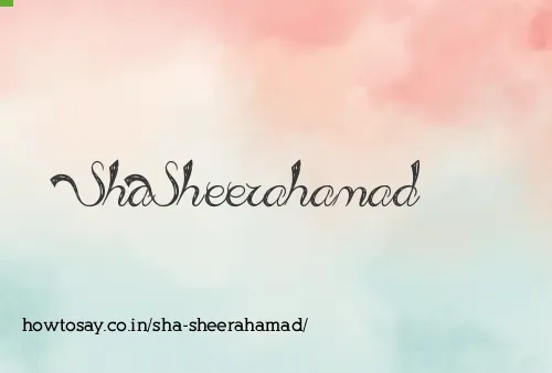 Sha Sheerahamad