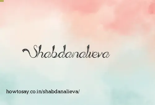Shabdanalieva
