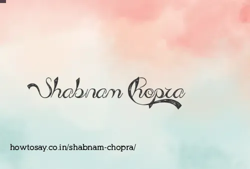 Shabnam Chopra