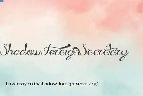 Shadow Foreign Secretary