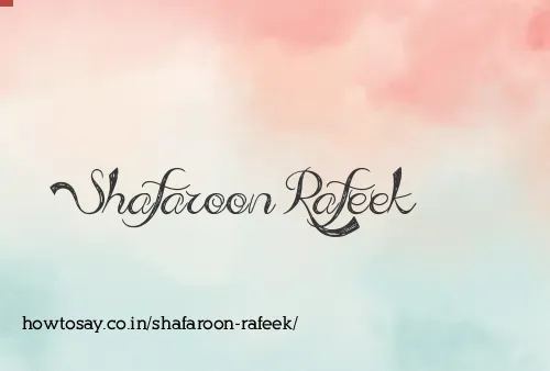Shafaroon Rafeek