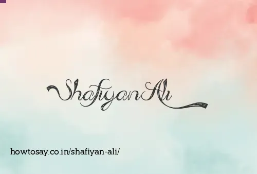 Shafiyan Ali