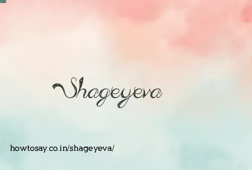 Shageyeva