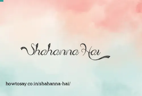 Shahanna Hai