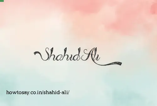 Shahid Ali