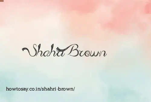 Shahri Brown
