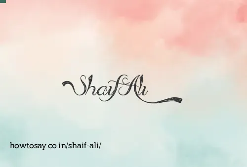 Shaif Ali