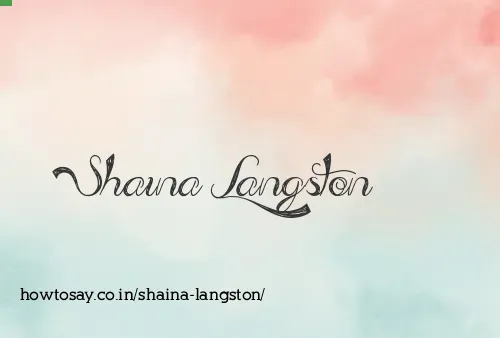 Shaina Langston