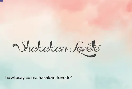 Shakakan Lovette