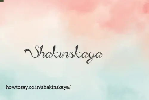 Shakinskaya