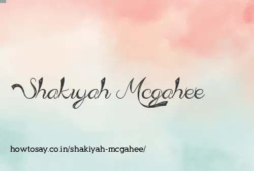 Shakiyah Mcgahee