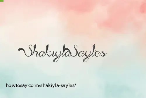 Shakiyla Sayles