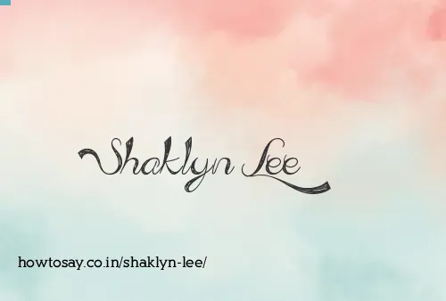 Shaklyn Lee