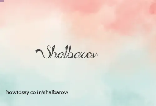 Shalbarov