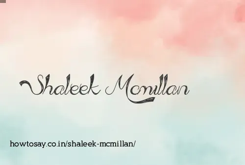 Shaleek Mcmillan