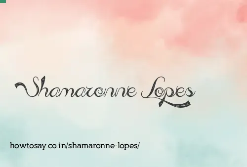 Shamaronne Lopes