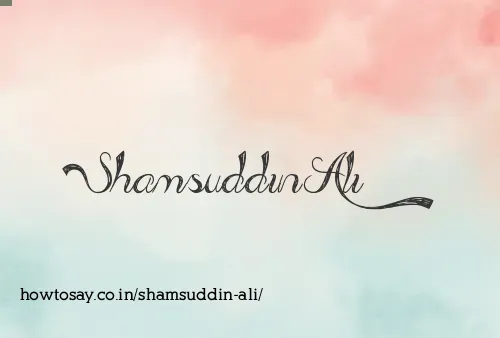 Shamsuddin Ali