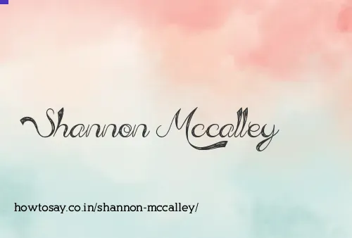 Shannon Mccalley