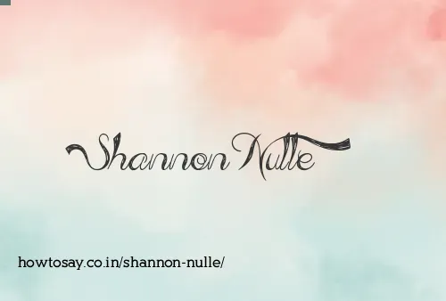 Shannon Nulle