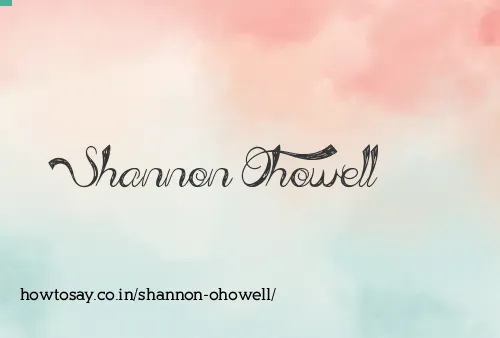 Shannon Ohowell