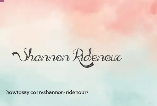 Shannon Ridenour