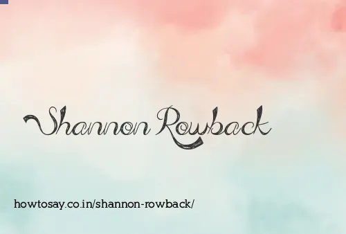 Shannon Rowback