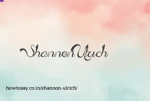 Shannon Ulrich