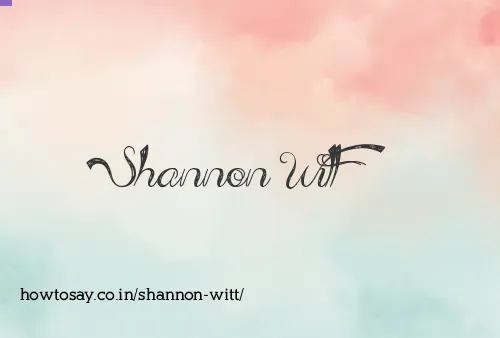 Shannon Witt