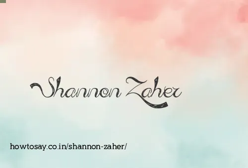 Shannon Zaher
