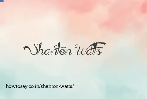 Shanton Watts