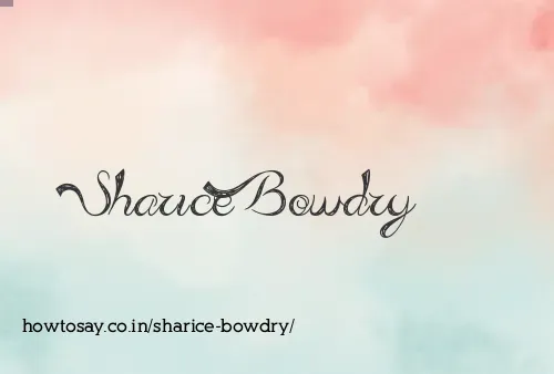Sharice Bowdry