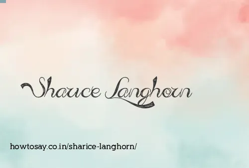 Sharice Langhorn