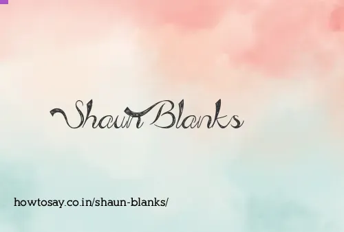 Shaun Blanks