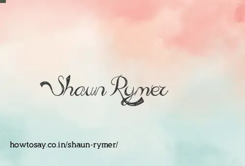 Shaun Rymer