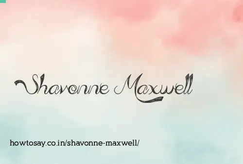 Shavonne Maxwell