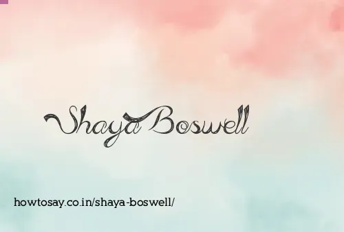 Shaya Boswell