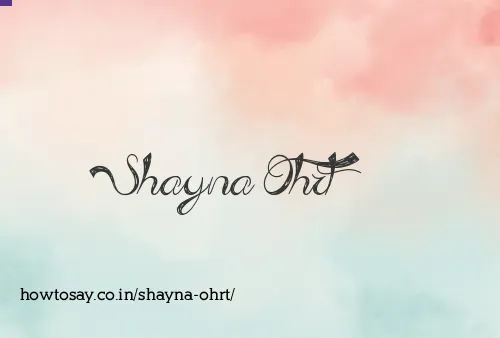 Shayna Ohrt