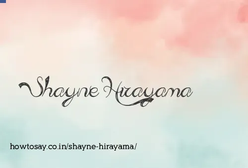 Shayne Hirayama