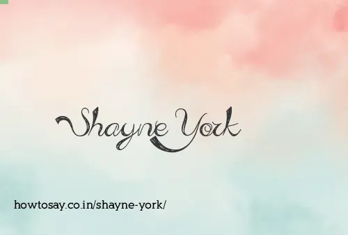 Shayne York