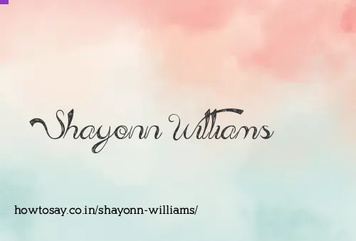 Shayonn Williams