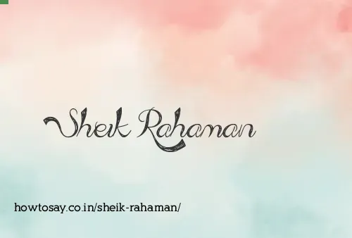 Sheik Rahaman