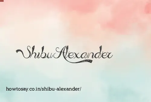 Shibu Alexander