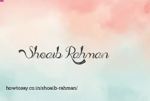 Shoaib Rahman