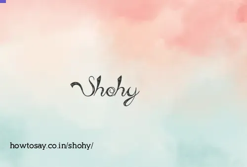 Shohy