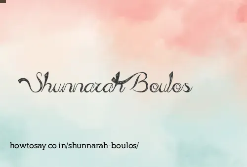 Shunnarah Boulos