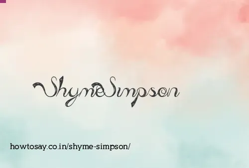 Shyme Simpson