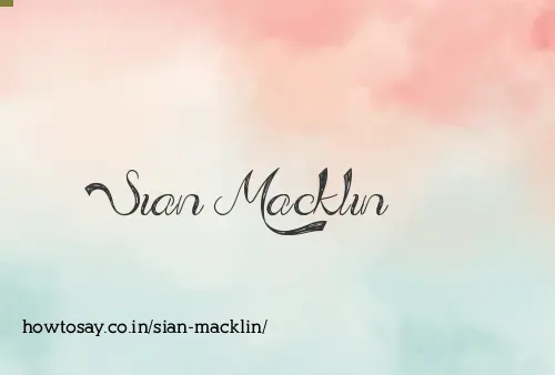 Sian Macklin