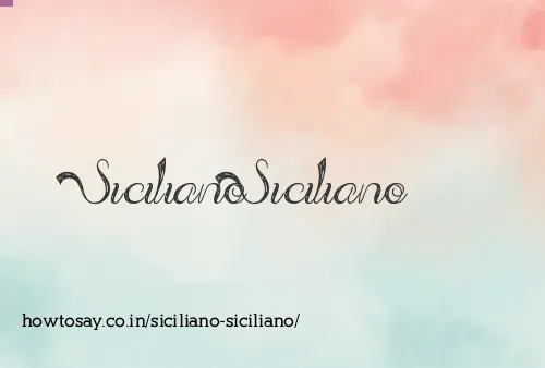 Siciliano Siciliano